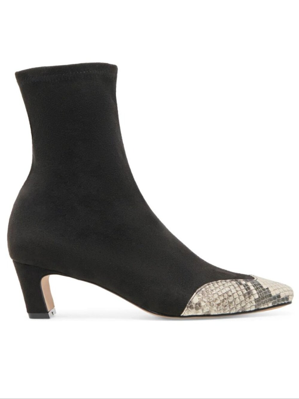 Dolce Vita Anika Block Heel Ankle Bootie Size 7.5 Black Snake Print Toe NEW